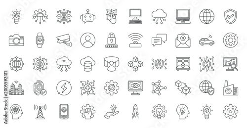 Konstfotografi Technological Innovation icon set
