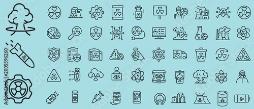 Konstfotografi 30 nuclear signs outline Linear icon set