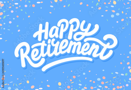 Happy Retirement Handwritten Vector Typography Card