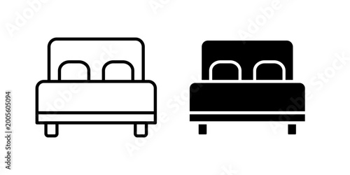 Foto Bed icon in outline and solid style