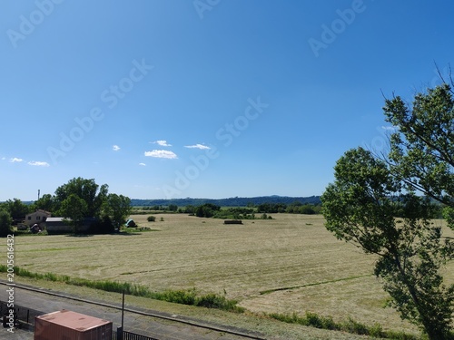 Monterotondo, Rome, Italy - May 1, 2026, view of a plain near the Tiber River.