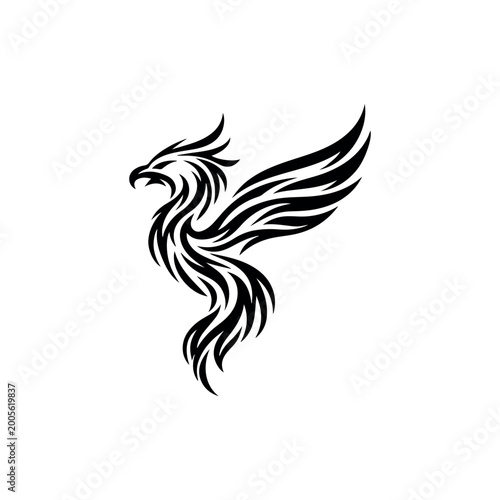 Принти на полотні Phoenix Bird Rising Fire Vector Design