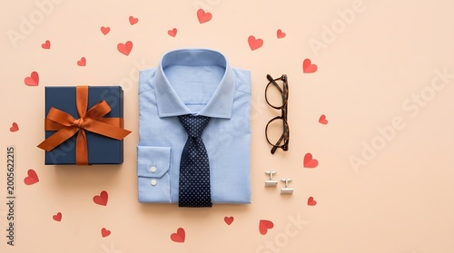 Father's day gift ideas shirt tie glasses present for dad