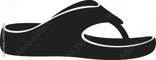 Photos Flip flop sandal silhouette black icon isolated on white background