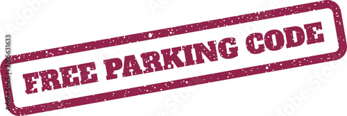 Quadro su tela Rectangular textured stamp graphic indicating a complimentary parking code for a