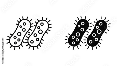 Bild auf Leinwand Illustration of bacteria dividing and healthy bacteria pair