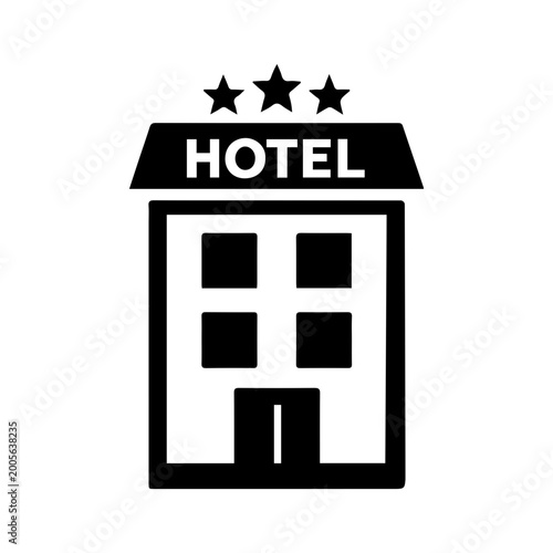 Tableau sur toile Hotel building icon isolated on transparent background svg png