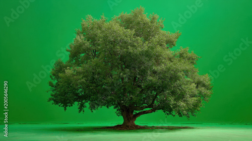 Green screen tree ready for compositing background