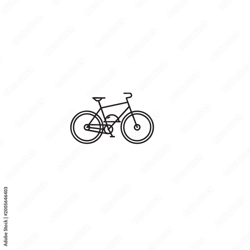 Fototapeta premium Summer Cycling Line Icon - Bicycle Fitness Symbol