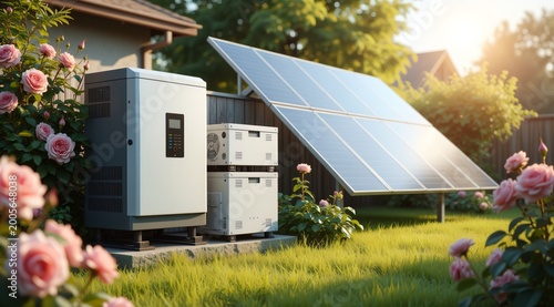 sustainable solar power system with battery storage technology