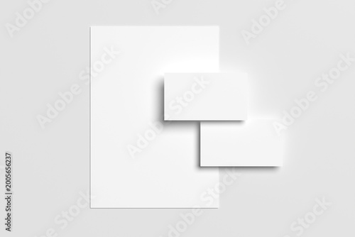 Clean Branding Mockup Template with Floating Cards and Subtle Shadows