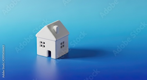 Minimalist Model House, Interior Decoration, Studio Setup, 3D Rendering, Clean Aesthetic, Close-Up View, Design Concept