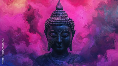 Buddhist enlightenment in abstract light spiritual realm digital art ethereal atmosphere close-up view transcendence