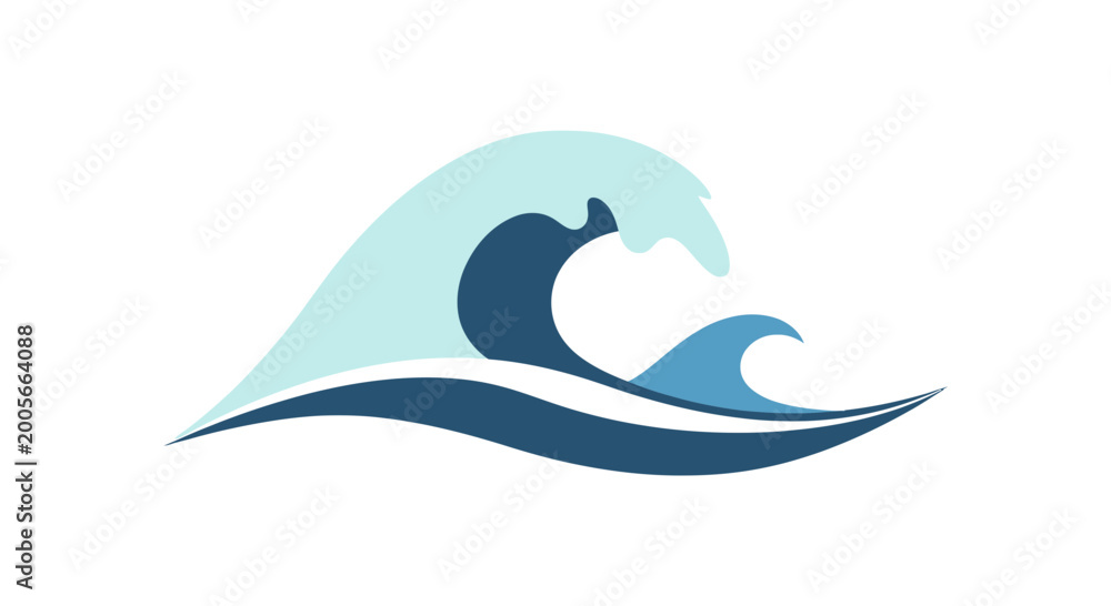 Obraz premium Abstract Ocean Wave Logo Design