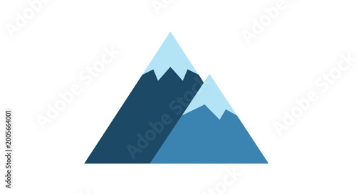 Free Download Abstract mountain peaks in shades of blue, minimalist design, vector illustration - GFXLoad