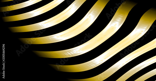 Abstract Blue Wave Lines Background Futuristic Glowing Curved Stripes on Black