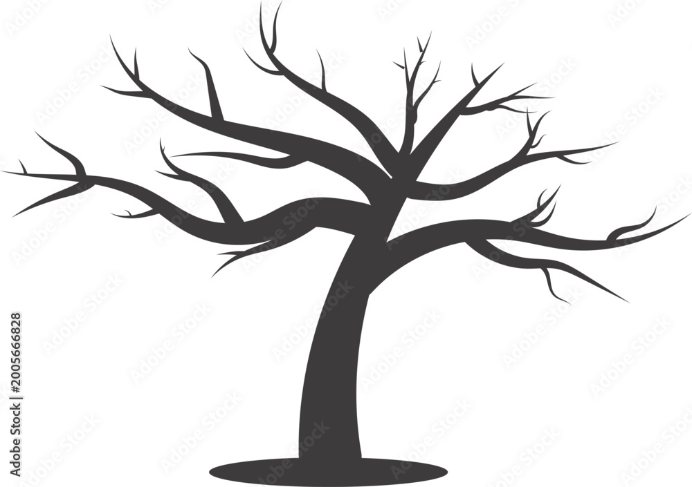 Obraz premium Minimal Artistic Tree Silhouette Vector Illustration for Creative Design