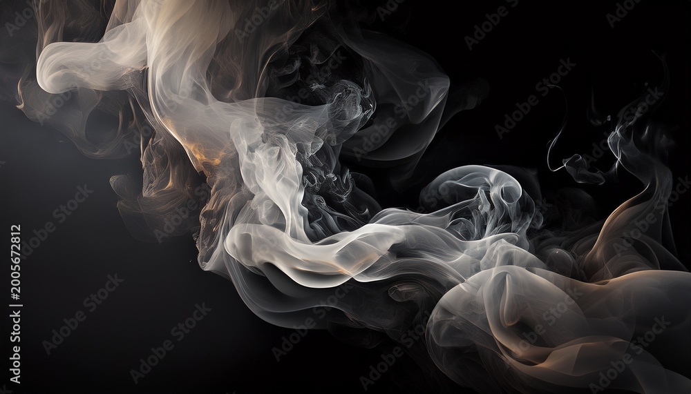 Fototapeta premium smoke on black background generative ai
