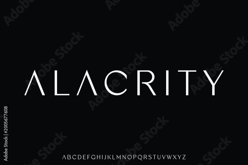 Elegant luxury sans serif alphabet display font vector for modern logo branding design