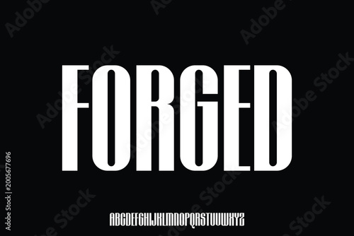 Принти на полотні Modern bold condensed alphabet display font vector illustration