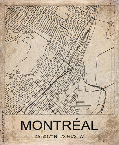 Montreal Canada Retro Minimalist City Map Poster