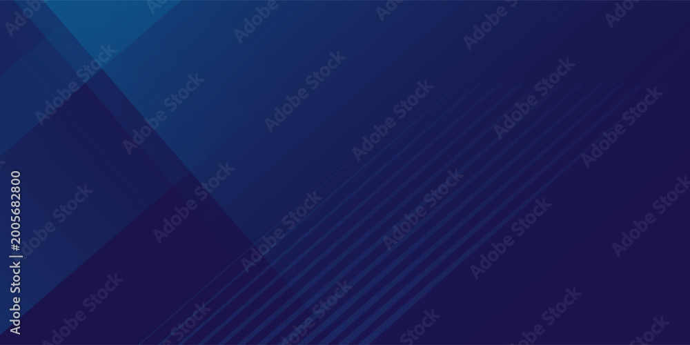 Fototapeta premium Abstract dark blue background. Modern dynamic composition of stacked rectangles with lines.