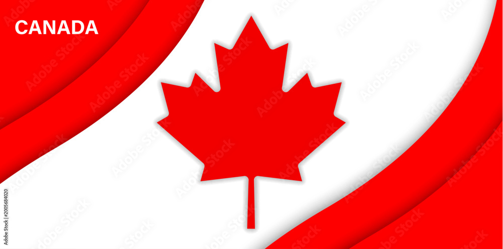 Obraz premium Paper cut national flag of Canada, 1 July holiday vector papercut Canadian banner with red maple leaf on white papercut layered background evoke patriotic pride and celebration for national Canada Day