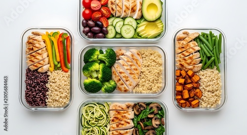 Healthy meal prep containers with vegetables.