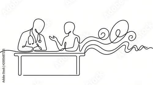 Professional environment for doctor-patient consultations in minimalist style