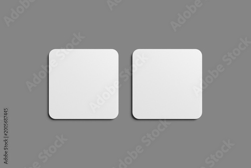 Minimalist Square Coaster Mockup in Industrial Style
