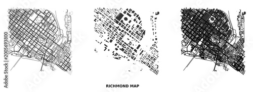 Foto Richmond city map figure ground analysis diagram