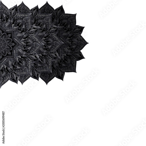  Silver mandala semicircle shadow