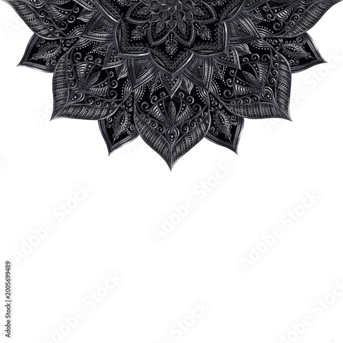  Silver mandala semicircle 2