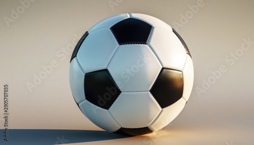 Classic Soccer Ball on a Minimal Background in Soft Lighting