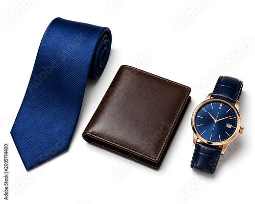 Elegant men's accessories flat-lay