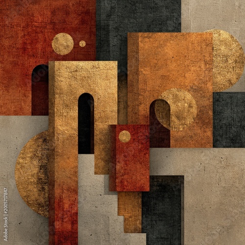 Modern Abstract Art Inspired by Traditional Thai Aesthetics