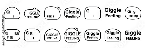 Fényképezés A set of giggle feeling silhouette icon
