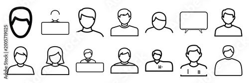 Принти на полотні A set of giggle mention silhouette icon