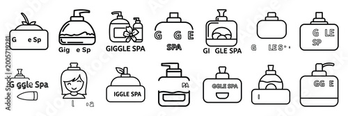 Billede på lærred A set of giggle spa silhouette icon