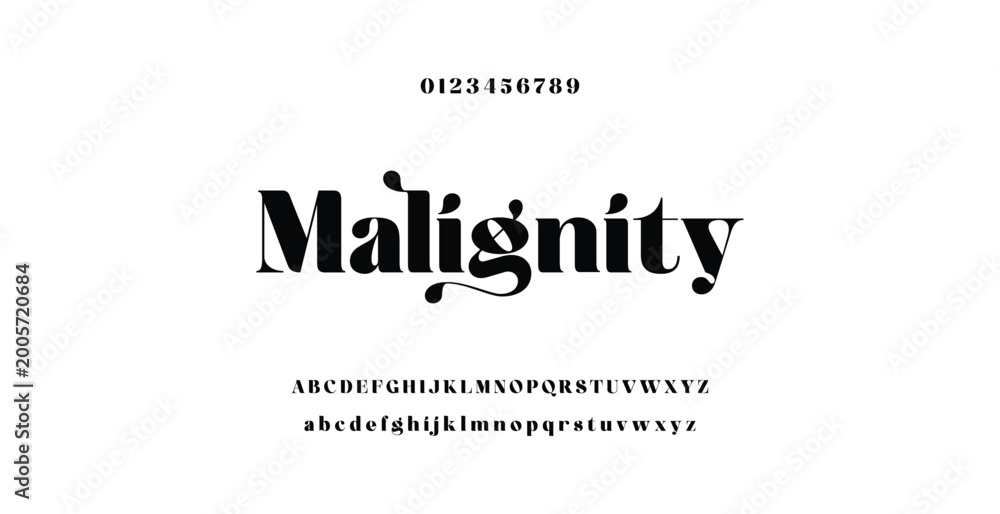 Obraz premium Artistic Minimal Serif Alphabet Typography Vector Set