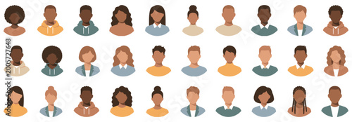 Obraz na płótnie Diverse people avatar icons collection representing multiethnic community member