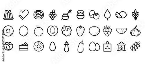 Bilde på lerret Colección de iconos vectoriales de alta calidad para alergias alimentarias y bebidas con trazo editable