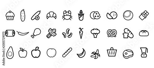 Photos Colección de iconos vectoriales de alta calidad para alergias alimentarias y bebidas con trazo editable