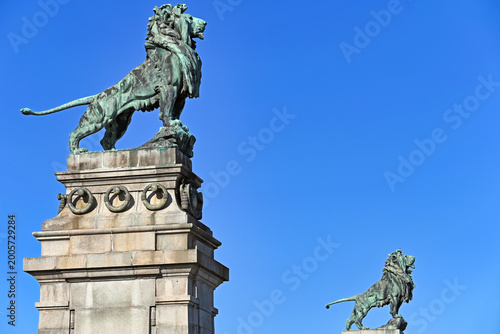 Photos Pair of Bronze Lion Statues on Schemerl Bridge Pylons in Vienna