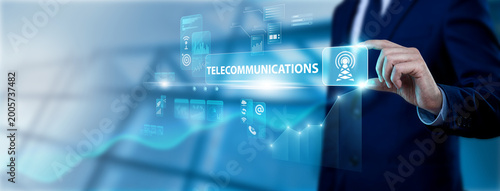 Fotografi Network Engineer Hand Holding Telecommunications Interface on Digital Screen, managing signal arrays