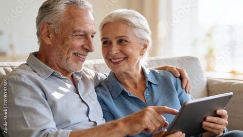Active Senior Couple Connected: Aging Well in the Digital Age