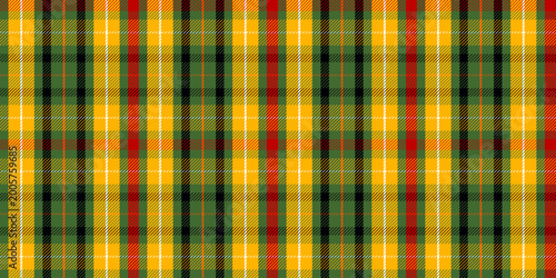 Classic Scottish plaid texture in yellow, green and red colors