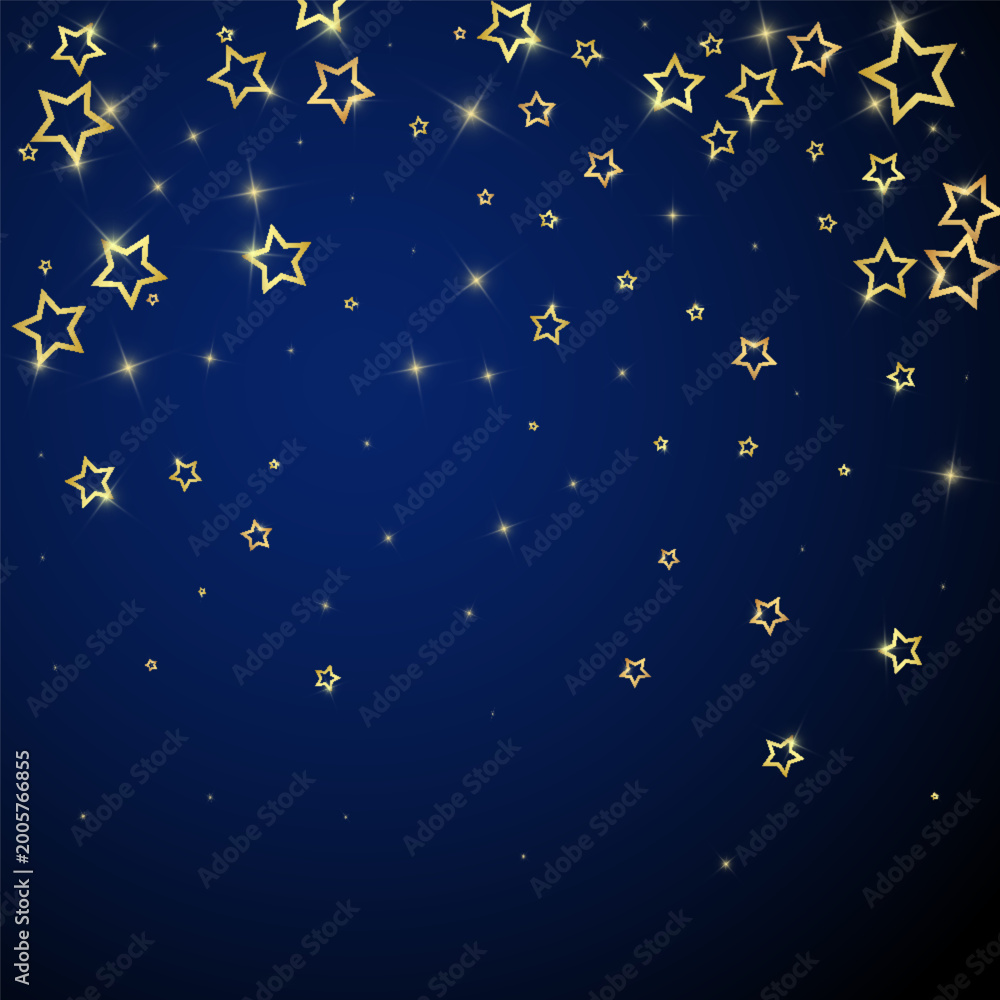 Fototapeta premium Gold sparkling star confetti.
