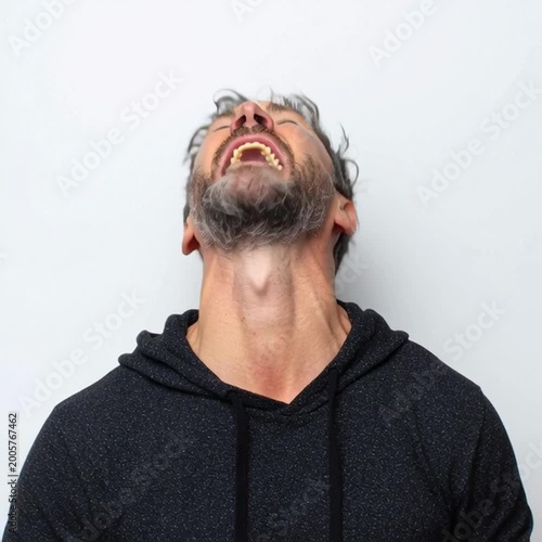 Angry man expressing strong emotions