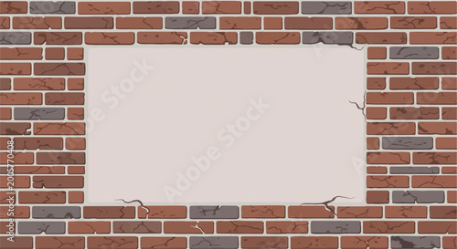 Canvas Print Brick wall with blank copyspace